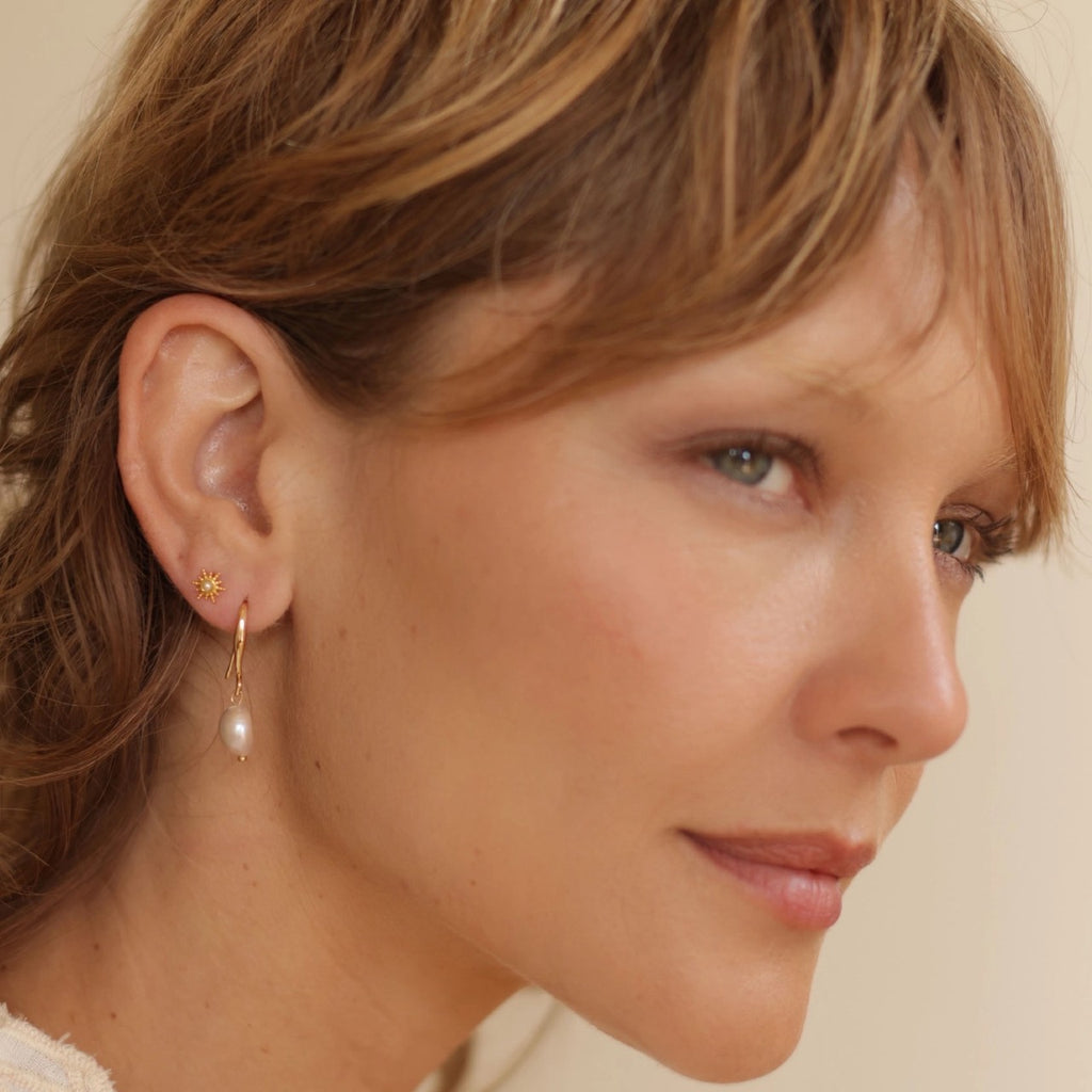 Starburst With Pearl Stud Earrings Amano Studio Jewelry - Earrings