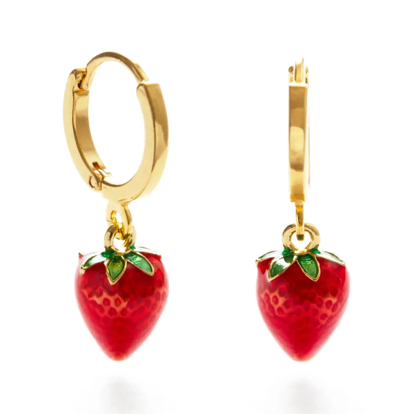 Strawberry Hoop Huggie Earrings Amano Studio Jewelry - Earrings