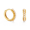 Tiny 10mm Pearl Huggie Hoops Earrings Amano Studio Jewelry - Earrings