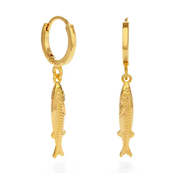 Tiny Fish Hoop Huggie Earrings Amano Studio Jewelry - Earrings