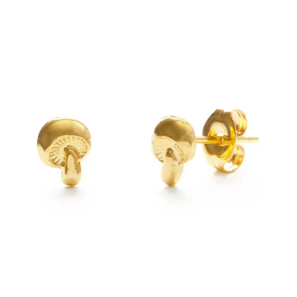 Tiny Mushroom Stud Earrings - Gold Amano Studio Jewelry - Earrings