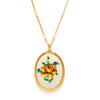 Needlepoint Vintage Flower Cameo Necklace Amano Studio Jewelry - Necklaces