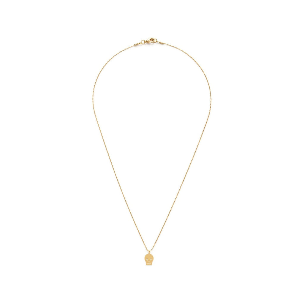 Tiny Skull With Heart Eyes Charm Necklace Amano Studio Jewelry - Necklaces