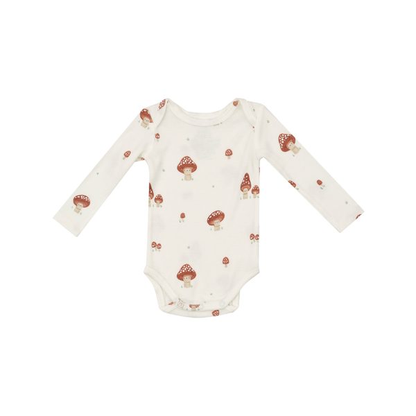 0-3M Short Sleeve Bodysuit Onesie - Mushrooms Angel Dear Apparel & Accessories - Clothing - Baby & Toddler - One-Pieces & Onesies