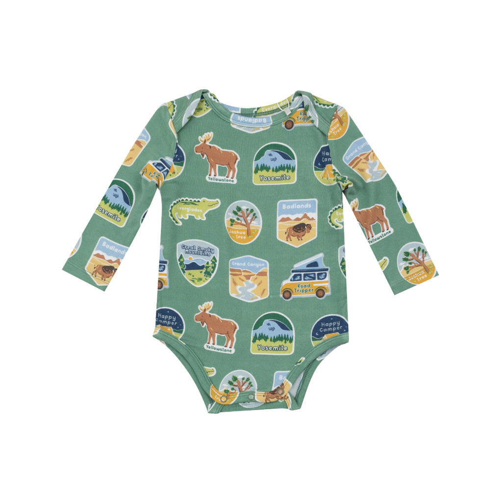 0-3M Short Sleeve Bodysuit Onesie - National Park Stickers Angel Dear Apparel & Accessories - Clothing - Baby & Toddler - One-Pieces & Onesies