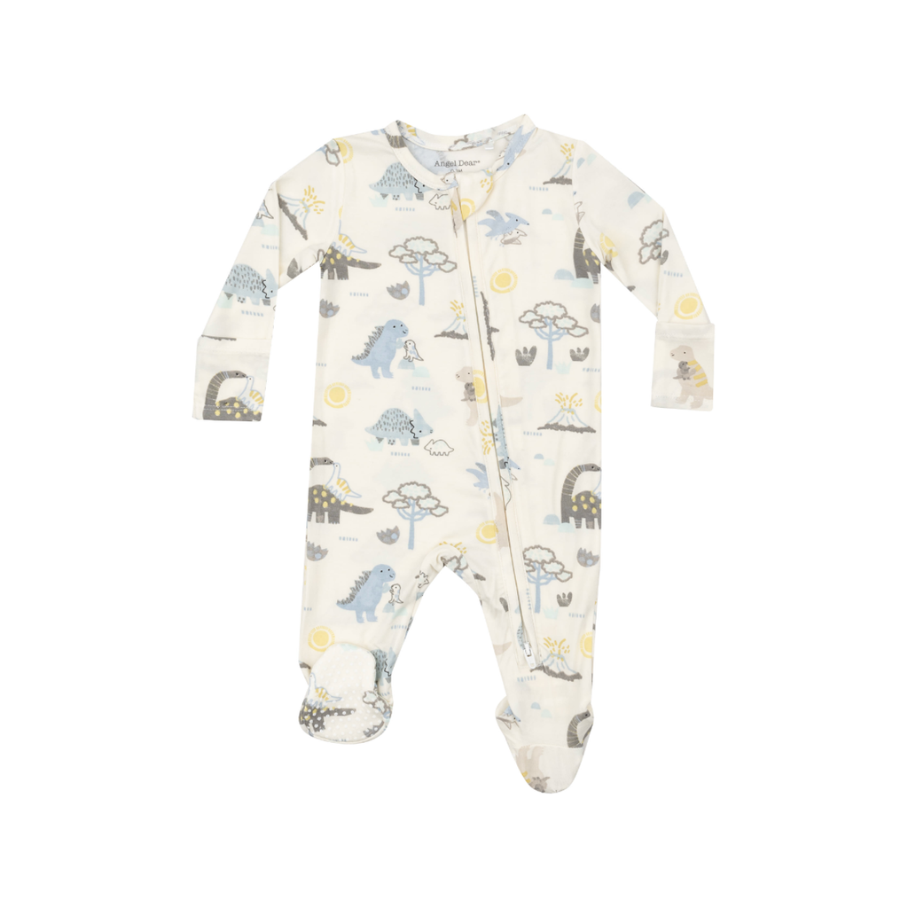 0-3M Zipper Footie Baby Sleepwear - Baby Love Dinos Angel Dear Apparel & Accessories - Clothing - Baby & Toddler - One-Pieces & Onesies