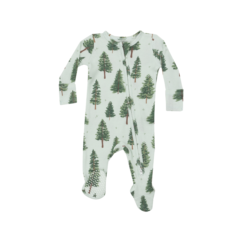 0-3M Zipper Footie Baby Sleepwear - Forest Trees Angel Dear Apparel & Accessories - Clothing - Baby & Toddler - One-Pieces & Onesies