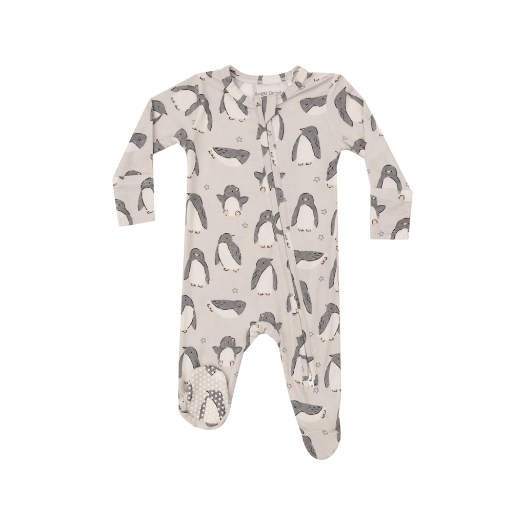 0-3M Zipper Footie Baby Sleepwear - Penguin Pals Angel Dear Apparel & Accessories - Clothing - Baby & Toddler - One-Pieces & Onesies