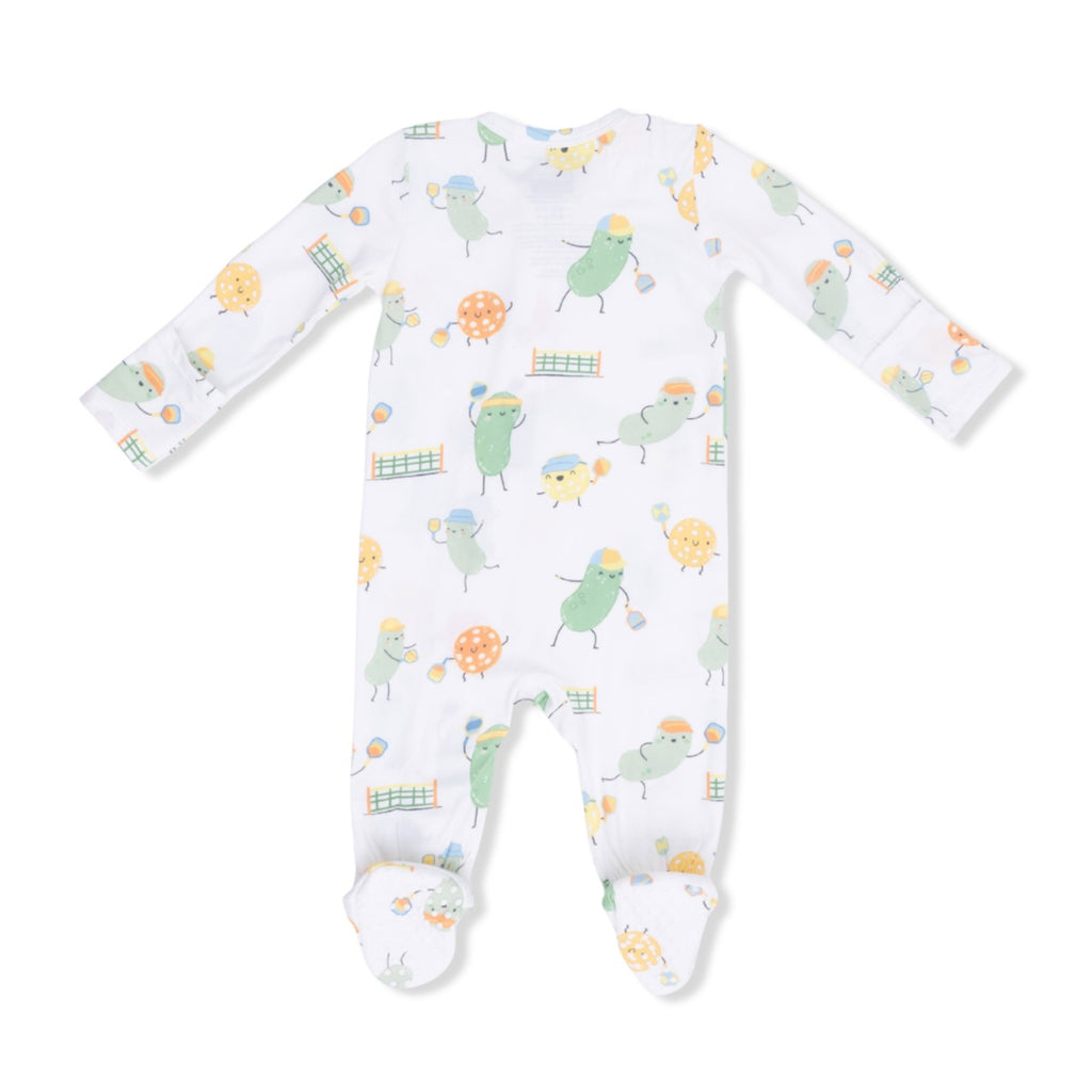 0-3M Zipper Footie Baby Sleepwear - Pickles Playing Pickleball Angel Dear Apparel & Accessories - Clothing - Baby & Toddler - One-Pieces & Onesies