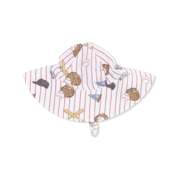0-6M Wide Brim Sun Hat - Vintage Baseball Stripe Angel Dear Apparel & Accessories - Clothing - Baby & Toddler - One-Pieces & Onesies