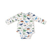 6-12M Long Sleeve Bodysuit Onesie - Washy Dinos Angel Dear Apparel & Accessories - Clothing - Baby & Toddler - One-Pieces & Onesies