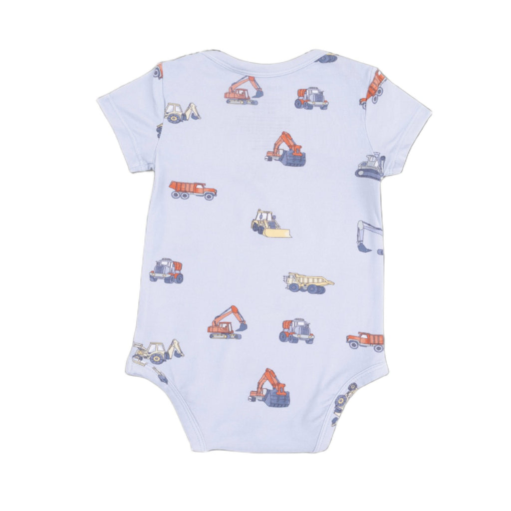 6-12M Short Sleeve Bodysuit Onesie - Contruction Vehicles Angel Dear Apparel & Accessories - Clothing - Baby & Toddler - One-Pieces & Onesies