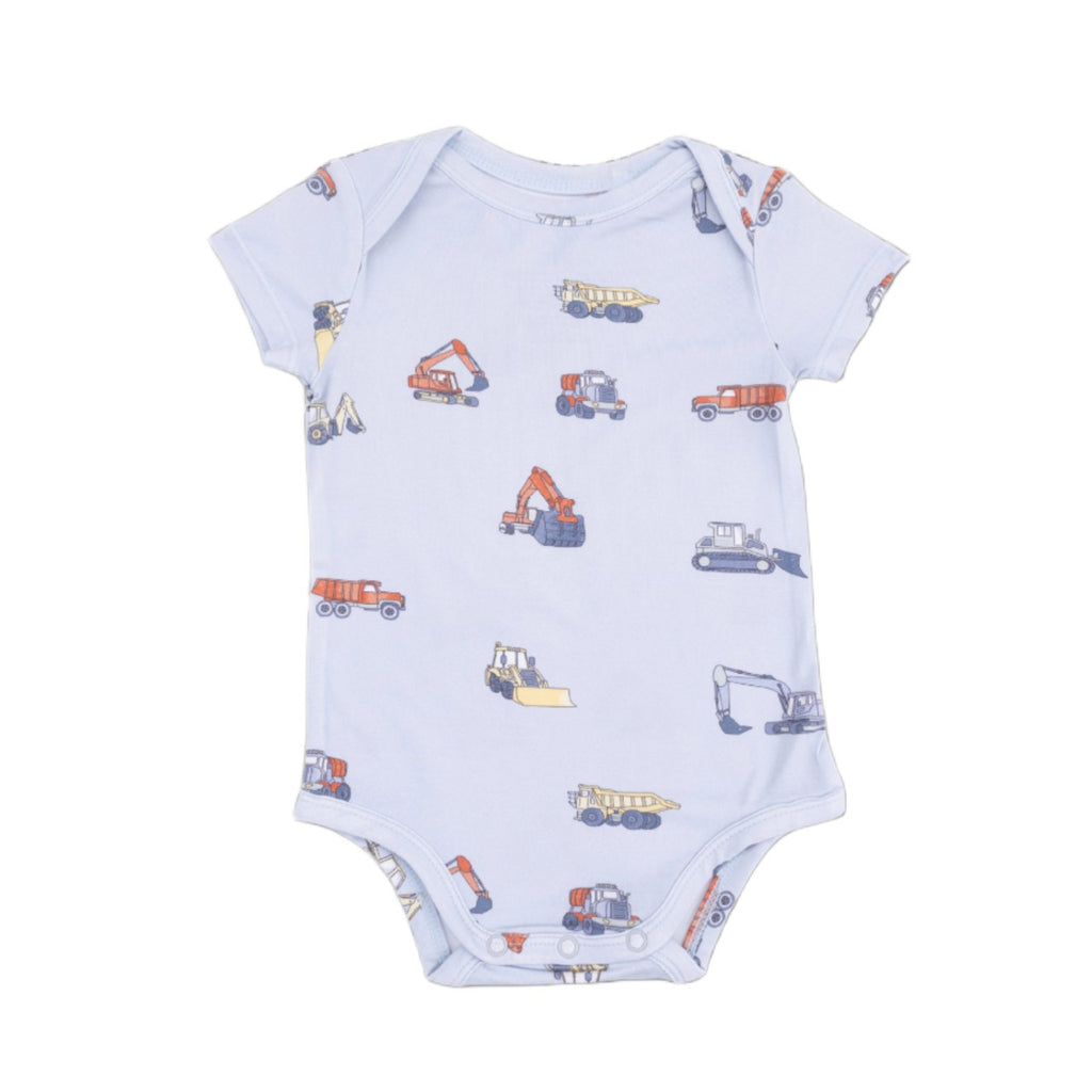 6-12M Short Sleeve Bodysuit Onesie - Contruction Vehicles Angel Dear Apparel & Accessories - Clothing - Baby & Toddler - One-Pieces & Onesies