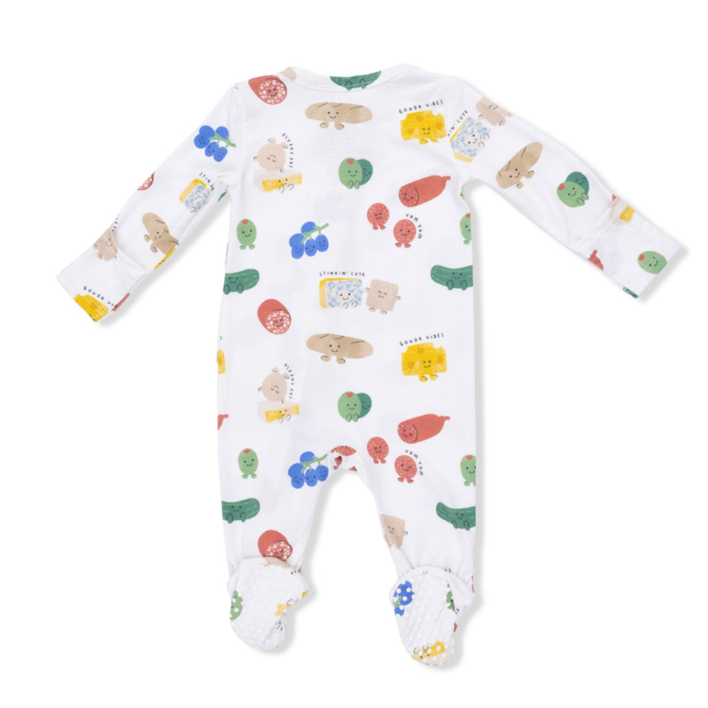 6-9M Zipper Footie Baby Sleepwear - Charcuterie Cuties Angel Dear Apparel & Accessories - Clothing - Baby & Toddler - One-Pieces & Onesies