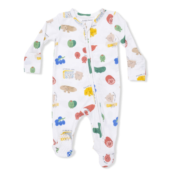 6-9M Zipper Footie Baby Sleepwear - Charcuterie Cuties Angel Dear Apparel & Accessories - Clothing - Baby & Toddler - One-Pieces & Onesies