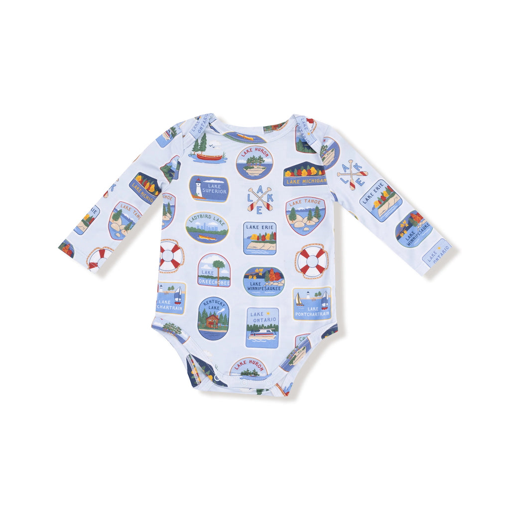 Long Sleeve Bodysuit Onesie - Lake Stickers Angel Dear Apparel & Accessories - Clothing - Baby & Toddler - One-Pieces & Onesies