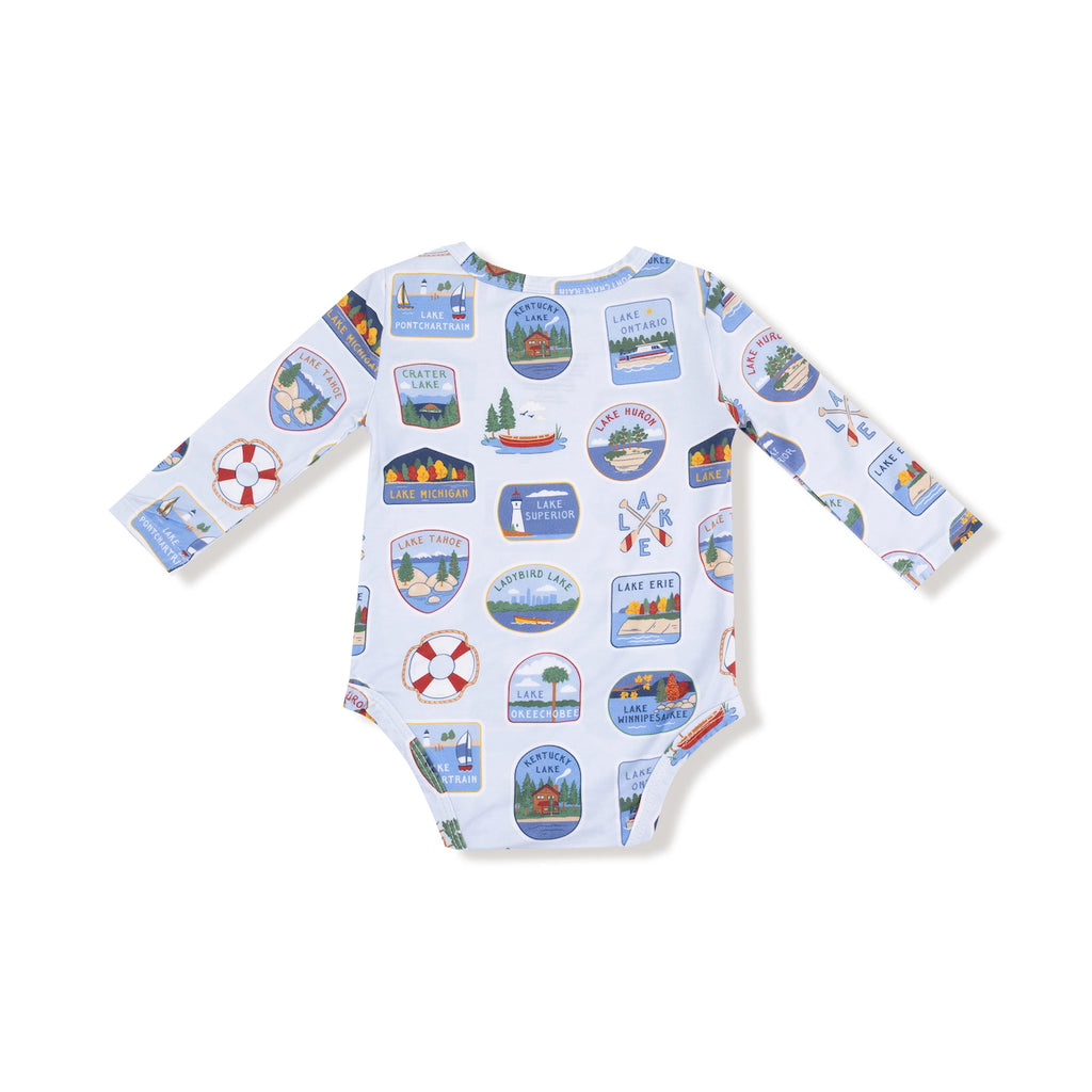 Long Sleeve Bodysuit Onesie - Lake Stickers Angel Dear Apparel & Accessories - Clothing - Baby & Toddler - One-Pieces & Onesies