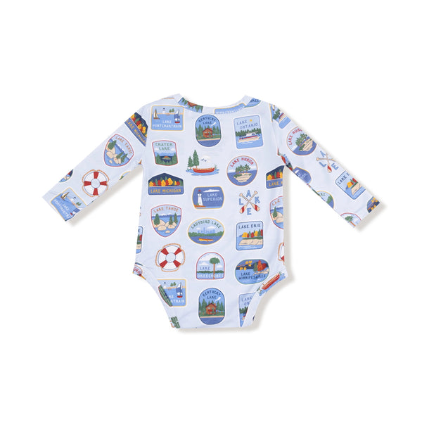 Long Sleeve Bodysuit Onesie - Lake Stickers Angel Dear Apparel & Accessories - Clothing - Baby & Toddler - One-Pieces & Onesies