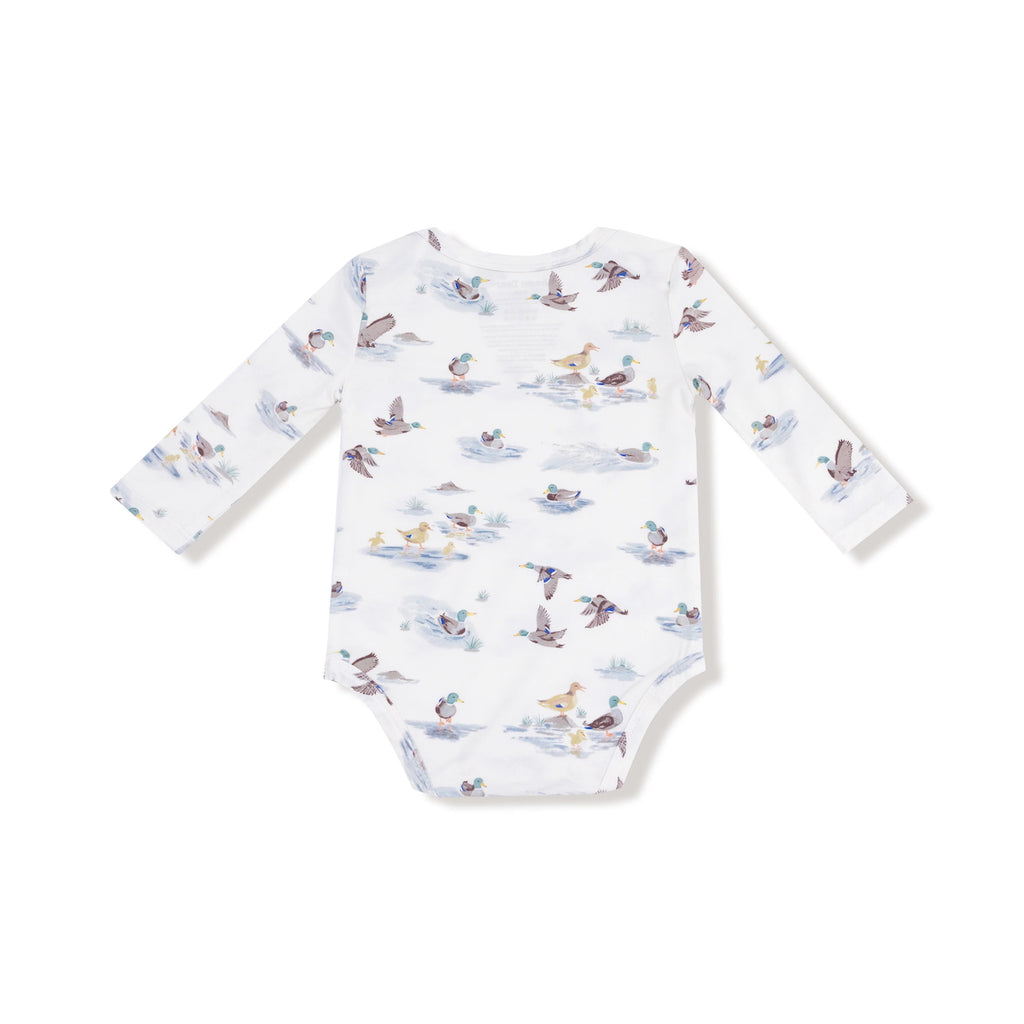 Long Sleeve Bodysuit Onesie - Migrating Mallards Angel Dear Apparel & Accessories - Clothing - Baby & Toddler - One-Pieces & Onesies