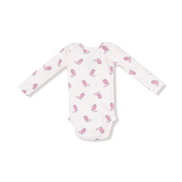 Long Sleeve Bodysuit Onesie - Petite Cowgirl Boots Angel Dear Apparel & Accessories - Clothing - Baby & Toddler - One-Pieces & Onesies