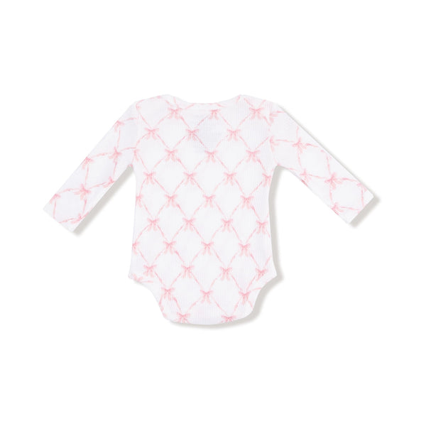 Long Sleeve Bodysuit Onesie - Ribbon Bow Trellis Angel Dear Apparel & Accessories - Clothing - Baby & Toddler - One-Pieces & Onesies