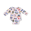 Long Sleeve Bodysuit Onesie - Vintage State Snow Sport Patches Angel Dear Apparel & Accessories - Clothing - Baby & Toddler - One-Pieces & Onesies