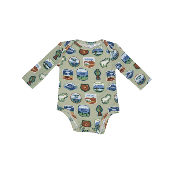 Long Sleeve Onesie Bodysuit - National Parks Patches West Angel Dear Apparel & Accessories - Clothing - Baby & Toddler - One-Pieces & Onesies