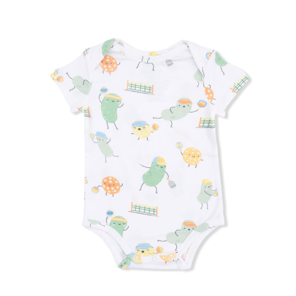 Short Sleeve Bodysuit Onesie - Pickles Playing Pickleballs Angel Dear Apparel & Accessories - Clothing - Baby & Toddler - One-Pieces & Onesies