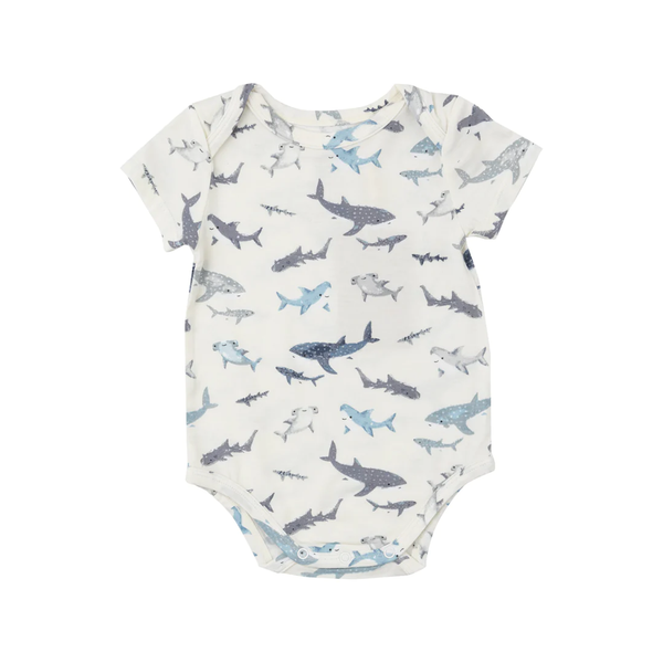 Short Sleeve Bodysuit Onesie - Sharks Angel Dear Apparel & Accessories - Clothing - Baby & Toddler - One-Pieces & Onesies