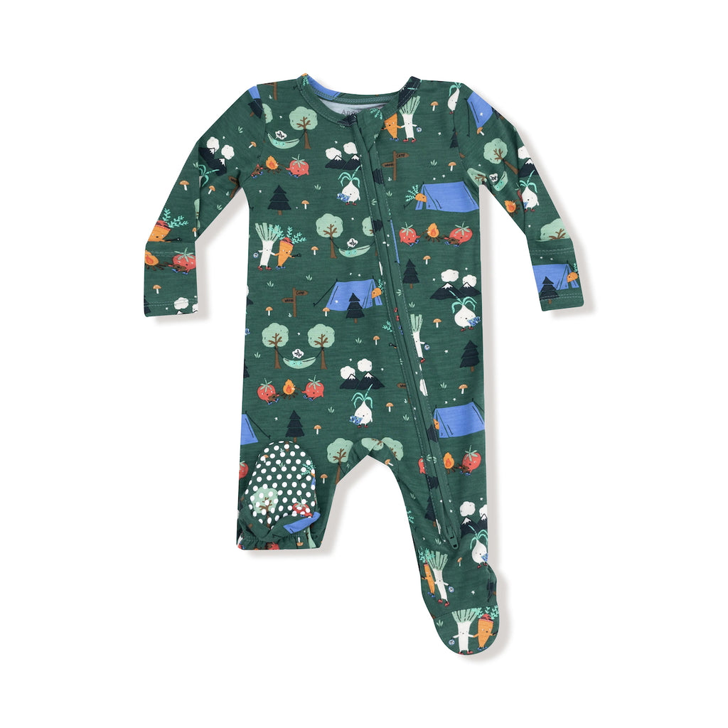 Zipper Footie Baby Sleepwear - Camping Veggies Angel Dear Apparel & Accessories - Clothing - Baby & Toddler - One-Pieces & Onesies