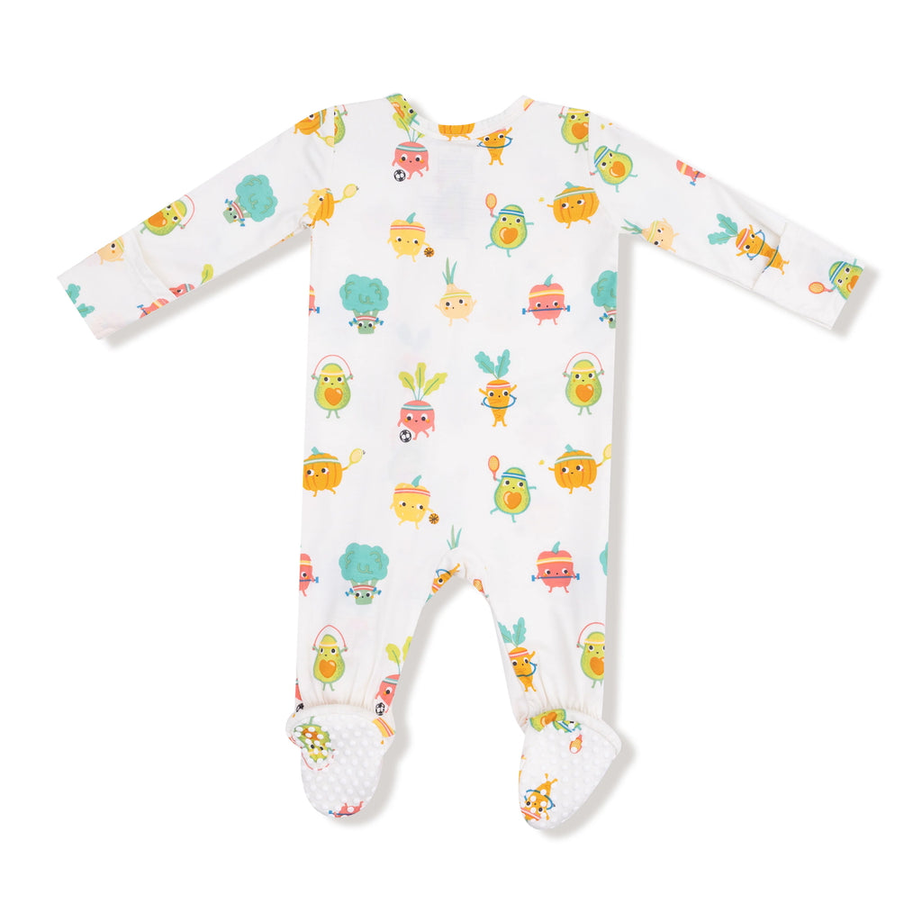 Zipper Footie Baby Sleepwear - Crunch Munch Veggie Sports Angel Dear Apparel & Accessories - Clothing - Baby & Toddler - One-Pieces & Onesies