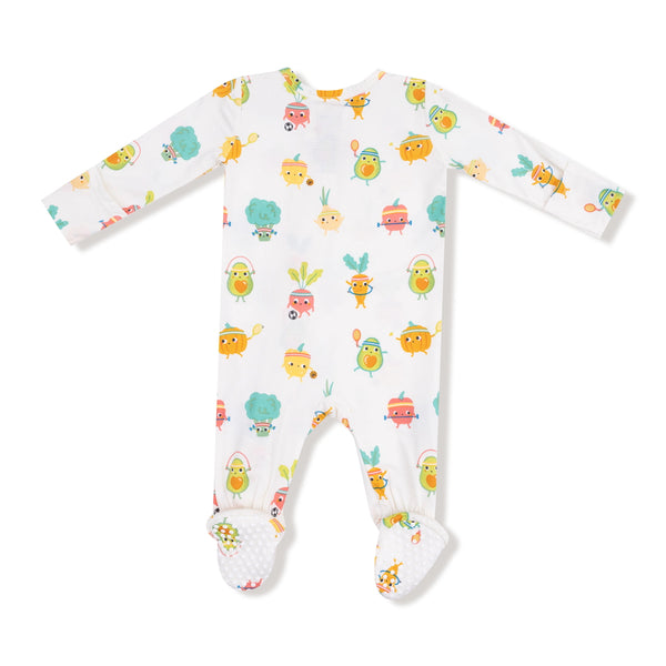 Zipper Footie Baby Sleepwear - Crunch Munch Veggie Sports Angel Dear Apparel & Accessories - Clothing - Baby & Toddler - One-Pieces & Onesies
