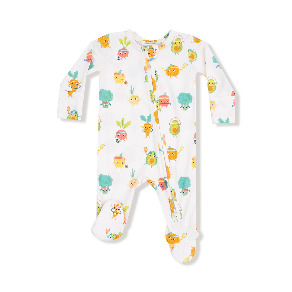 Zipper Footie Baby Sleepwear - Crunch Munch Veggie Sports Angel Dear Apparel & Accessories - Clothing - Baby & Toddler - One-Pieces & Onesies