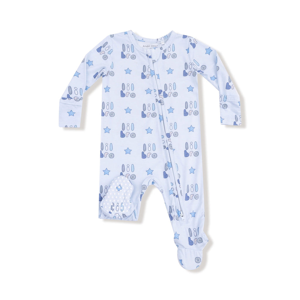 Zipper Footie Baby Sleepwear - Lil Bro Angel Dear Apparel & Accessories - Clothing - Baby & Toddler - One-Pieces & Onesies