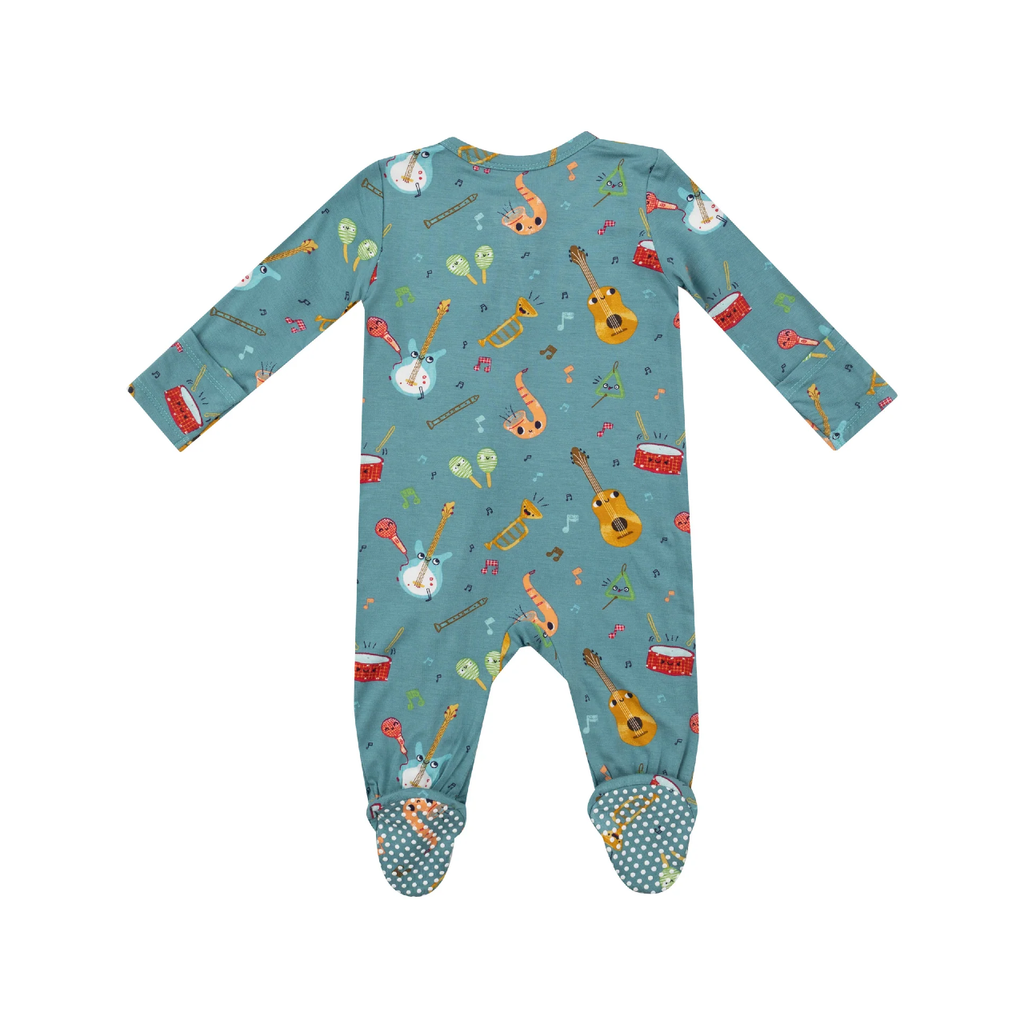 Zipper Footie Baby Sleepwear - Making Music Angel Dear Apparel & Accessories - Clothing - Baby & Toddler - One-Pieces & Onesies