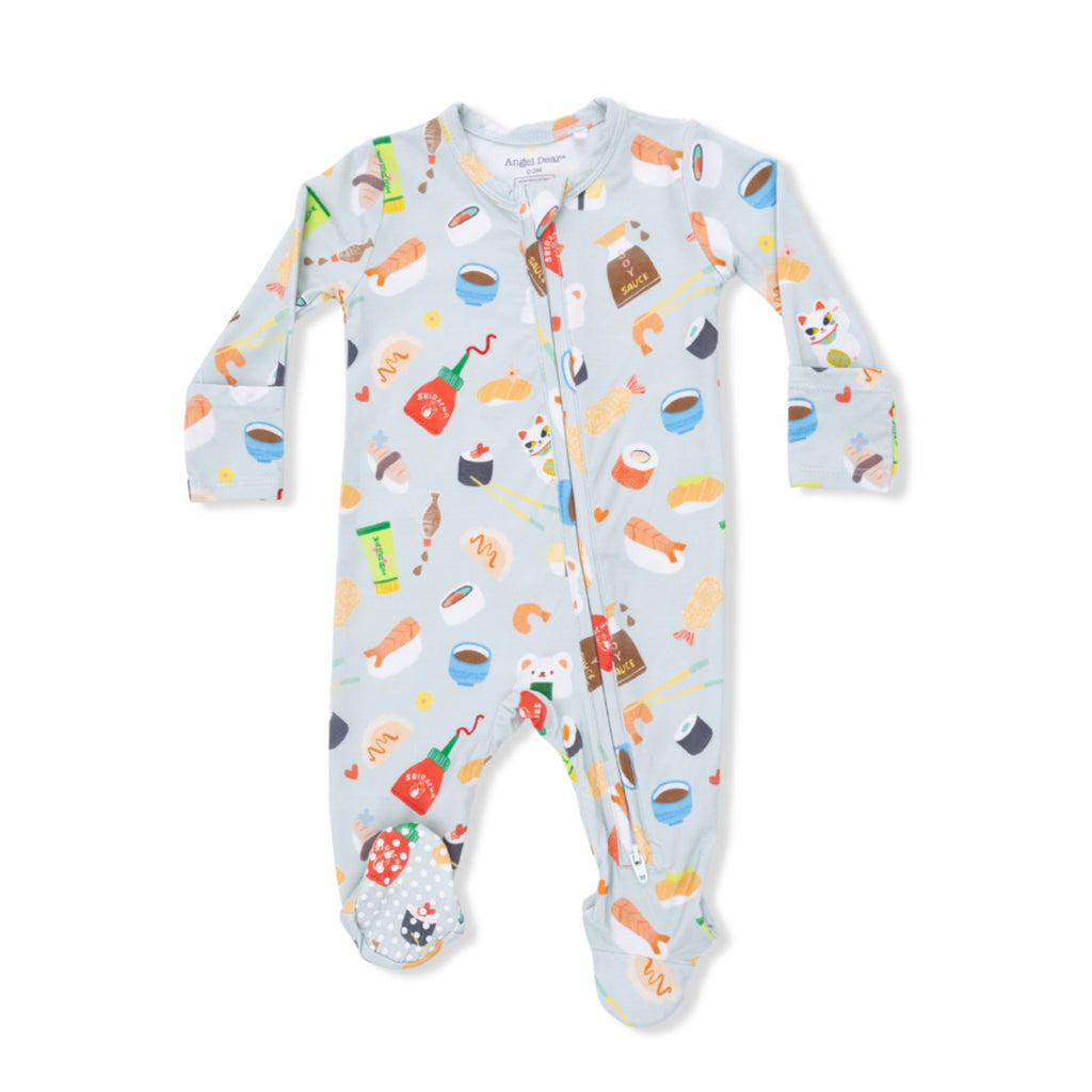 Zipper Footie Baby Sleepwear - Sushi Angel Dear Apparel & Accessories - Clothing - Baby & Toddler - One-Pieces & Onesies