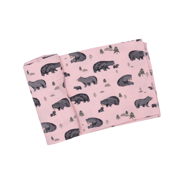Black Bear Pink Swaddle Blanket Angel Dear Baby & Toddler - Swaddles & Baby Blankets