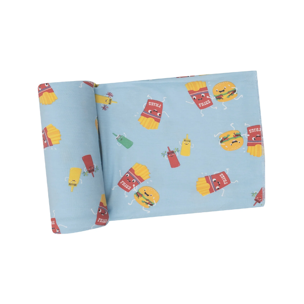 Fast Food Blue Swaddle Blanket Angel Dear Baby & Toddler - Swaddles & Baby Blankets