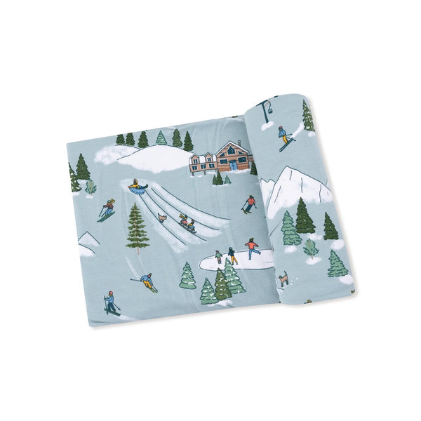 Waffle Swaddle Blanket - Winter Fun Skiers Angel Dear Baby & Toddler - Swaddles & Baby Blankets