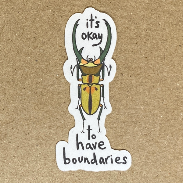 It's Okay To Have Boundaries Beetle Sticker AnneArchy Impulse - Decorative Stickers