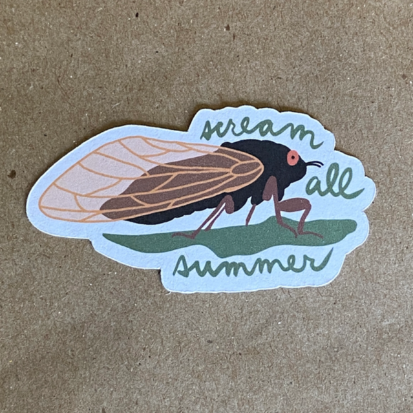Scream All Summer Cicada Sticker AnneArchy Impulse - Decorative Stickers