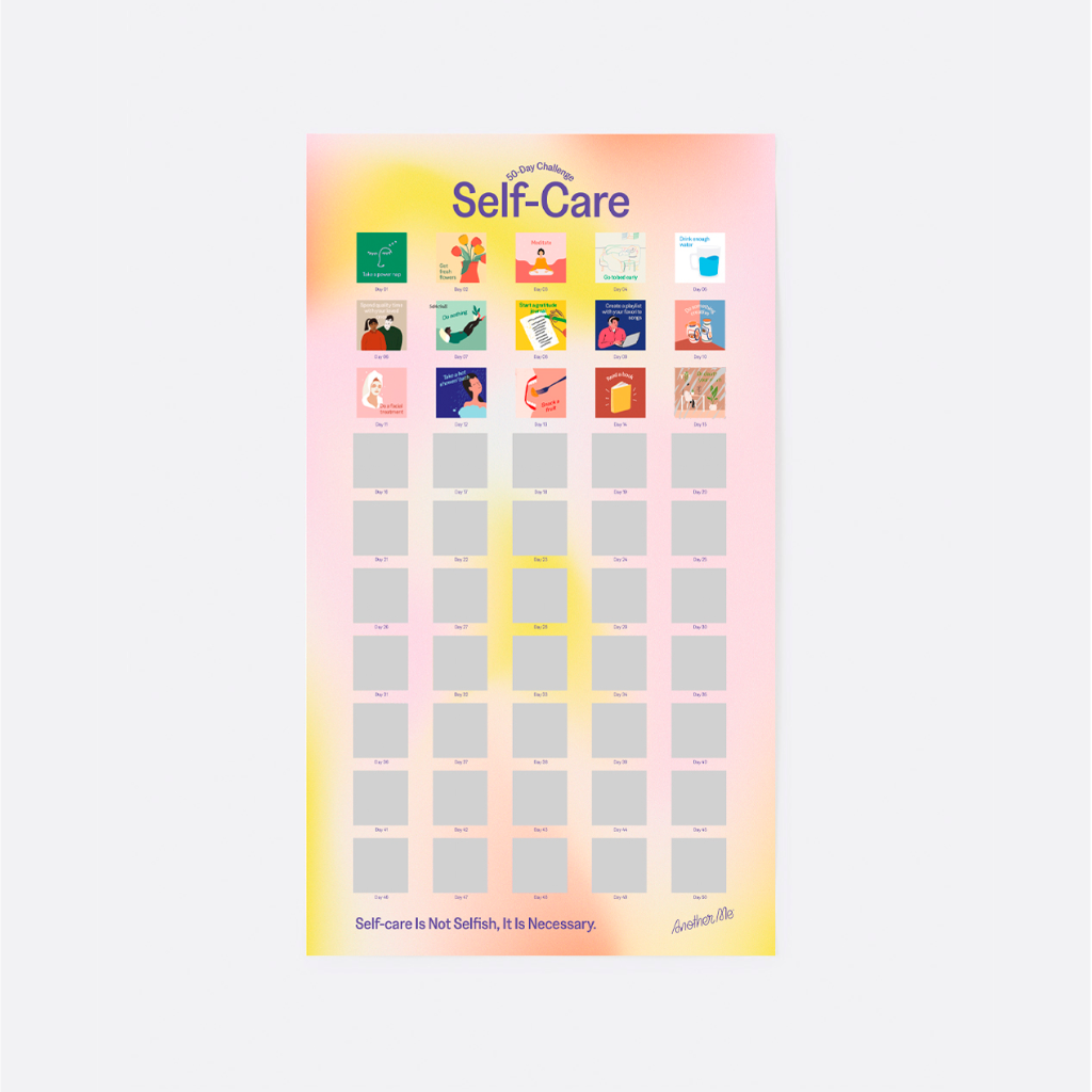Self-Care 50-Day Challenge Scratchable Poster Another Me Home - Wall & Mantle