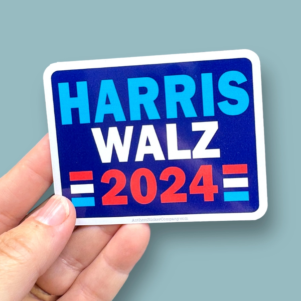 Harris Walz 2024 Rectangle Sticker Anthem Sticker Company Impulse - Decorative Stickers