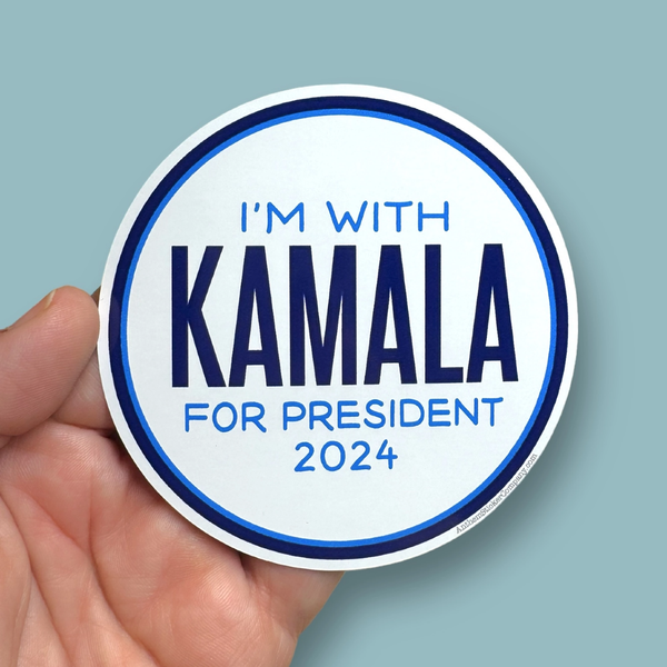 I'm With Kamala 2024 Circle Sticker Anthem Sticker Company Impulse - Decorative Stickers