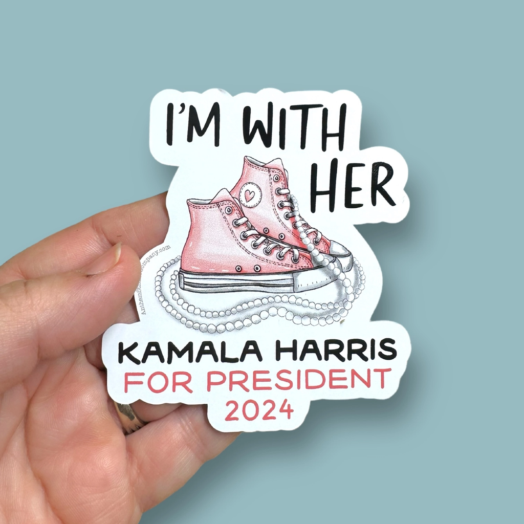 Kamala I'm With Her Pink Sneakers 2024 Sticker Anthem Sticker Company Impulse - Decorative Stickers