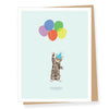 Cat Floating With Balloons Birthday Card Apartment 2 Cards Cards - Birthday