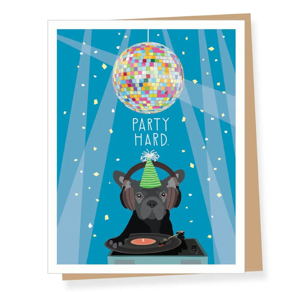 Party Hard Disco Dog Birthday Card Apartment 2 Cards Cards - Birthday
