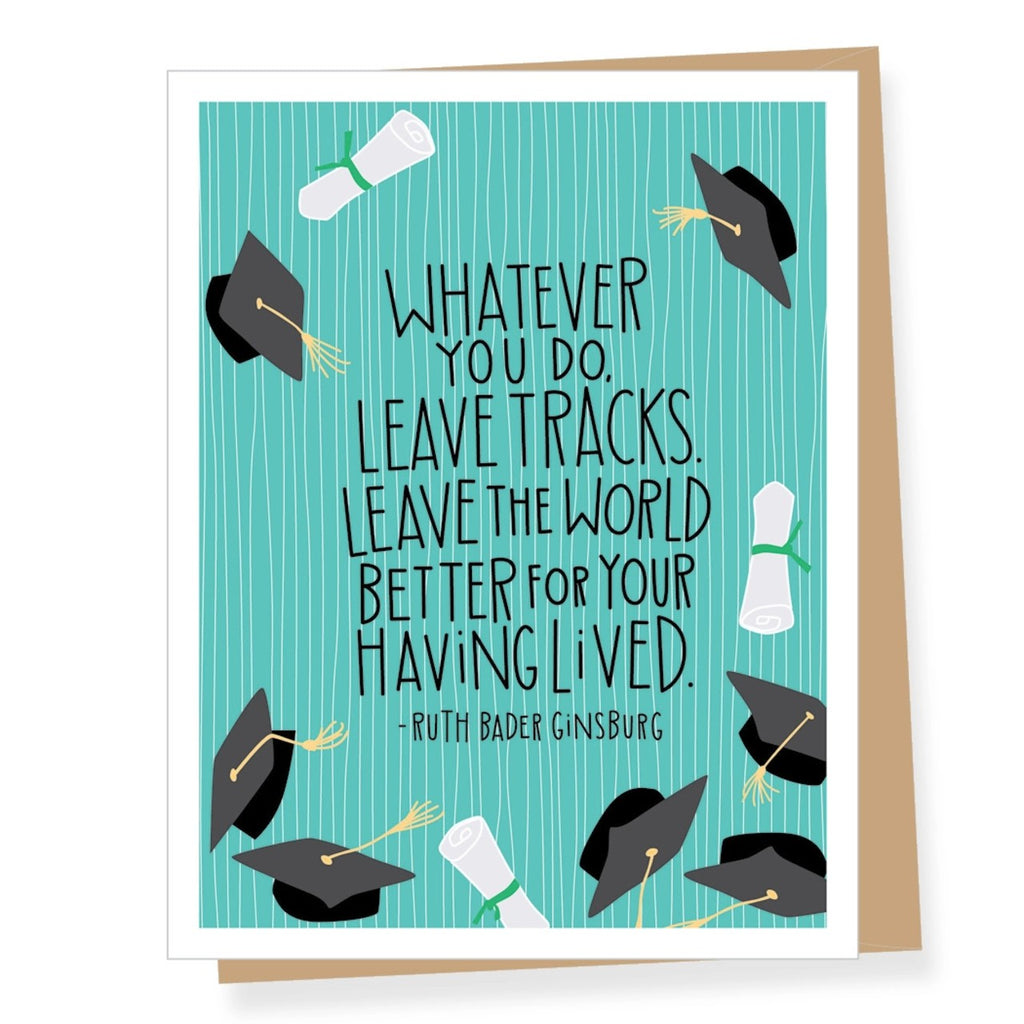 Ruth Bader Ginsburg Leave Tracks Quote Graduation Card Apartment 2 Cards Cards - Graduation