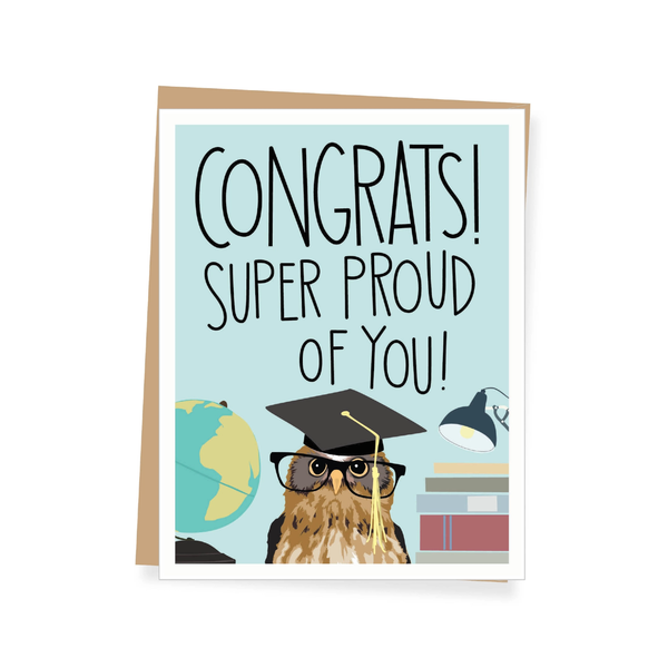 Super Proud Owl Graduation Card Apartment 2 Cards Cards - Graduation