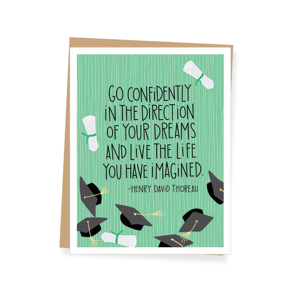 Thoreau Go Confidently Quote Graduation Card